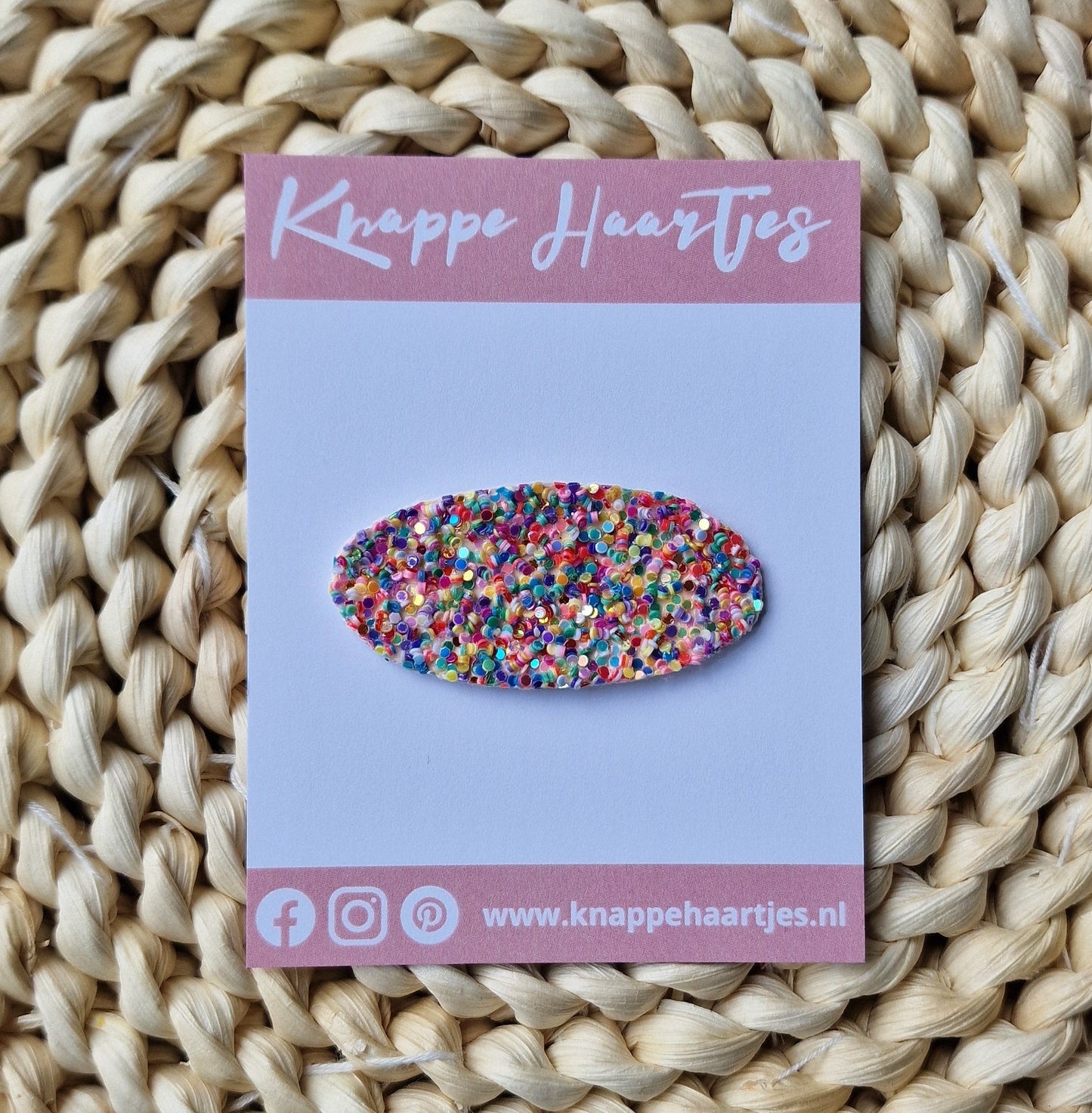 Ovaal regenboog glitter