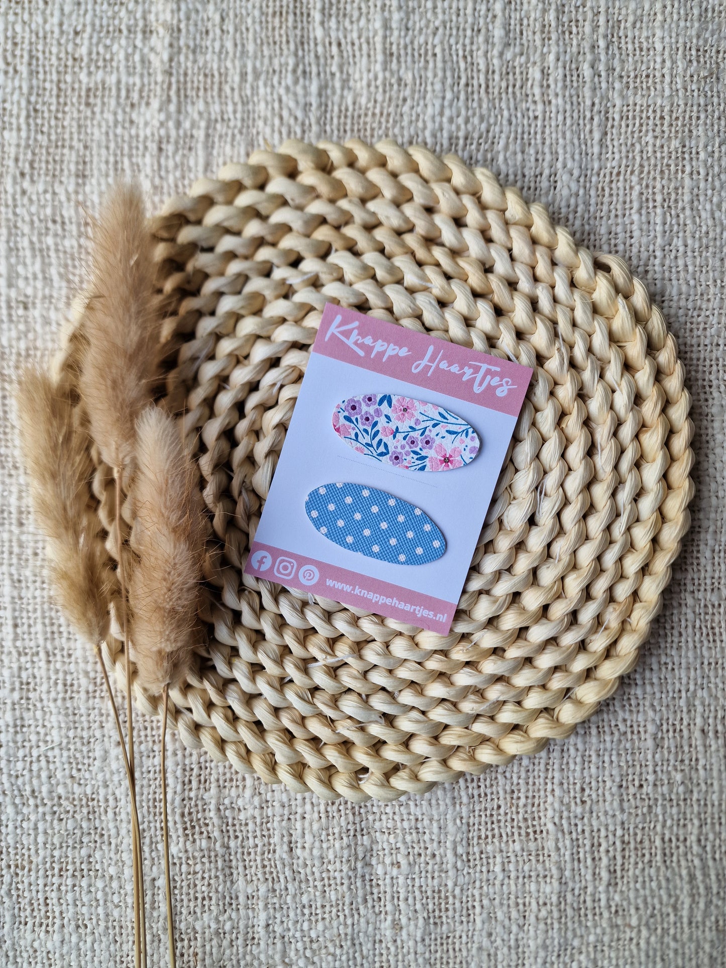 Lila Bloemen set ovaal