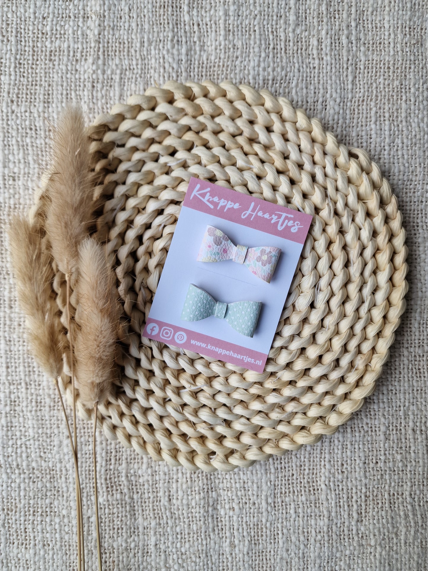 Pastel Bloemen set strik