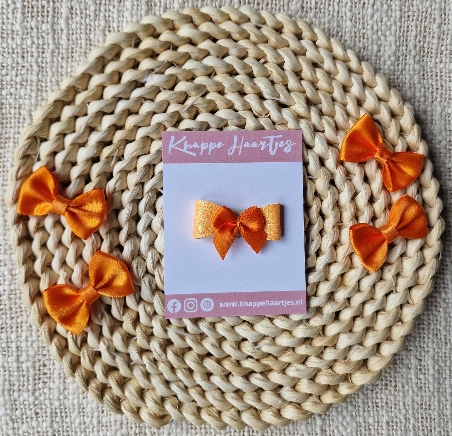 Koninklijke strik oranje glitter