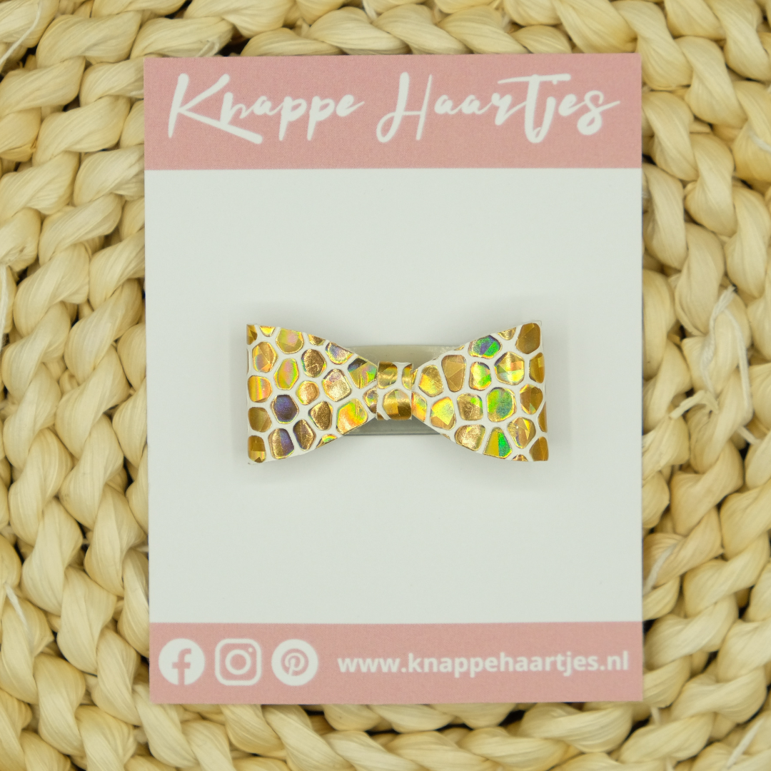 Haarstrikje mozaiek goud glimmend