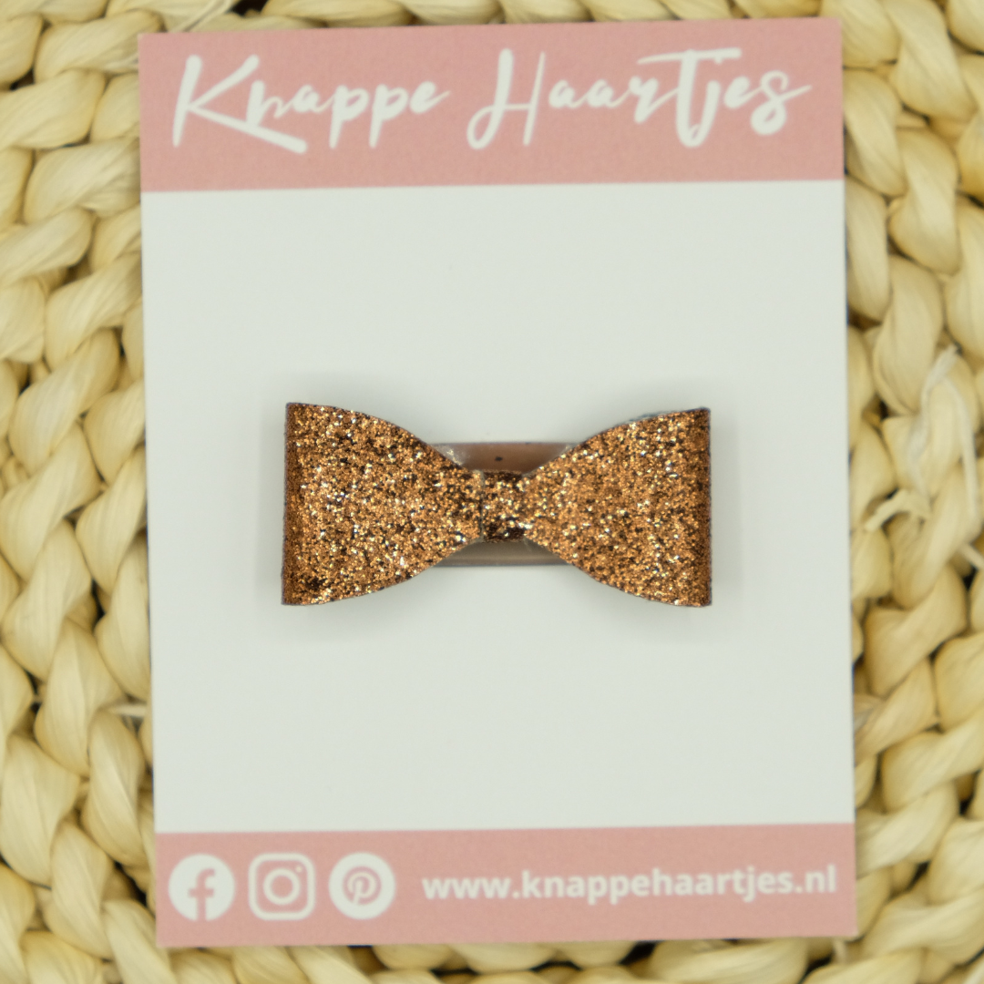 Haarstrikje bruin glitter