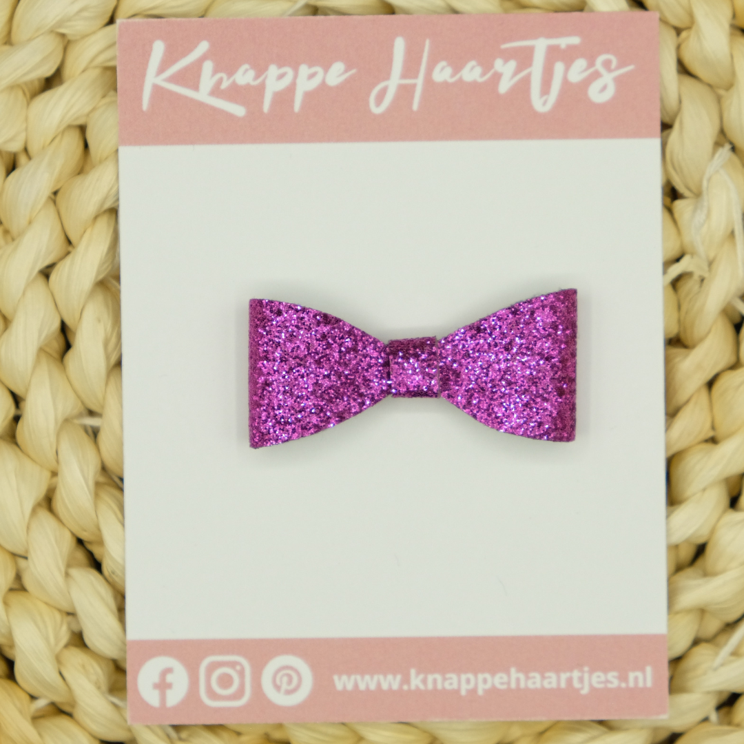 Haarstrikje paars glitter