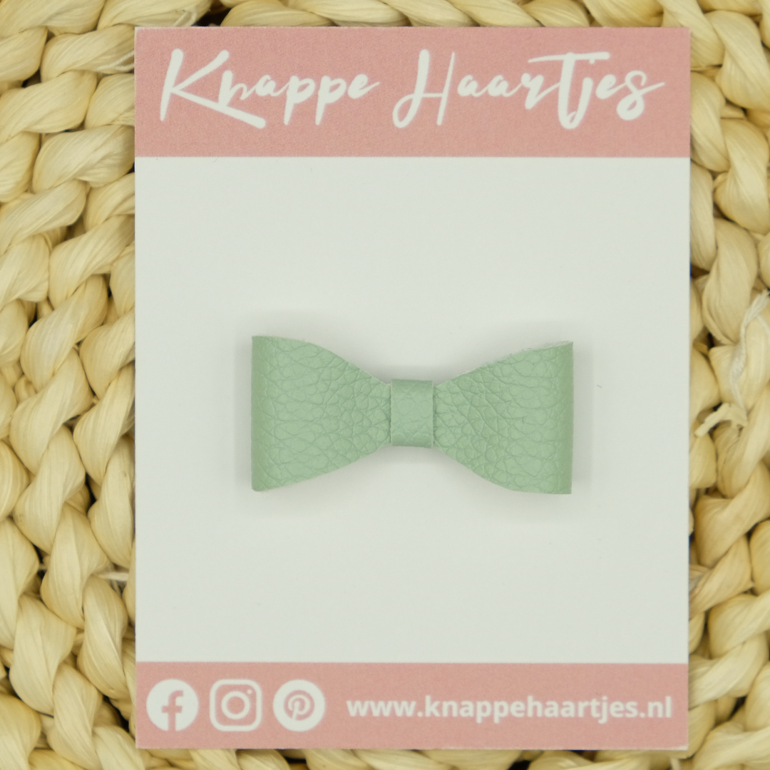 Haarstrikje mint groen leer
