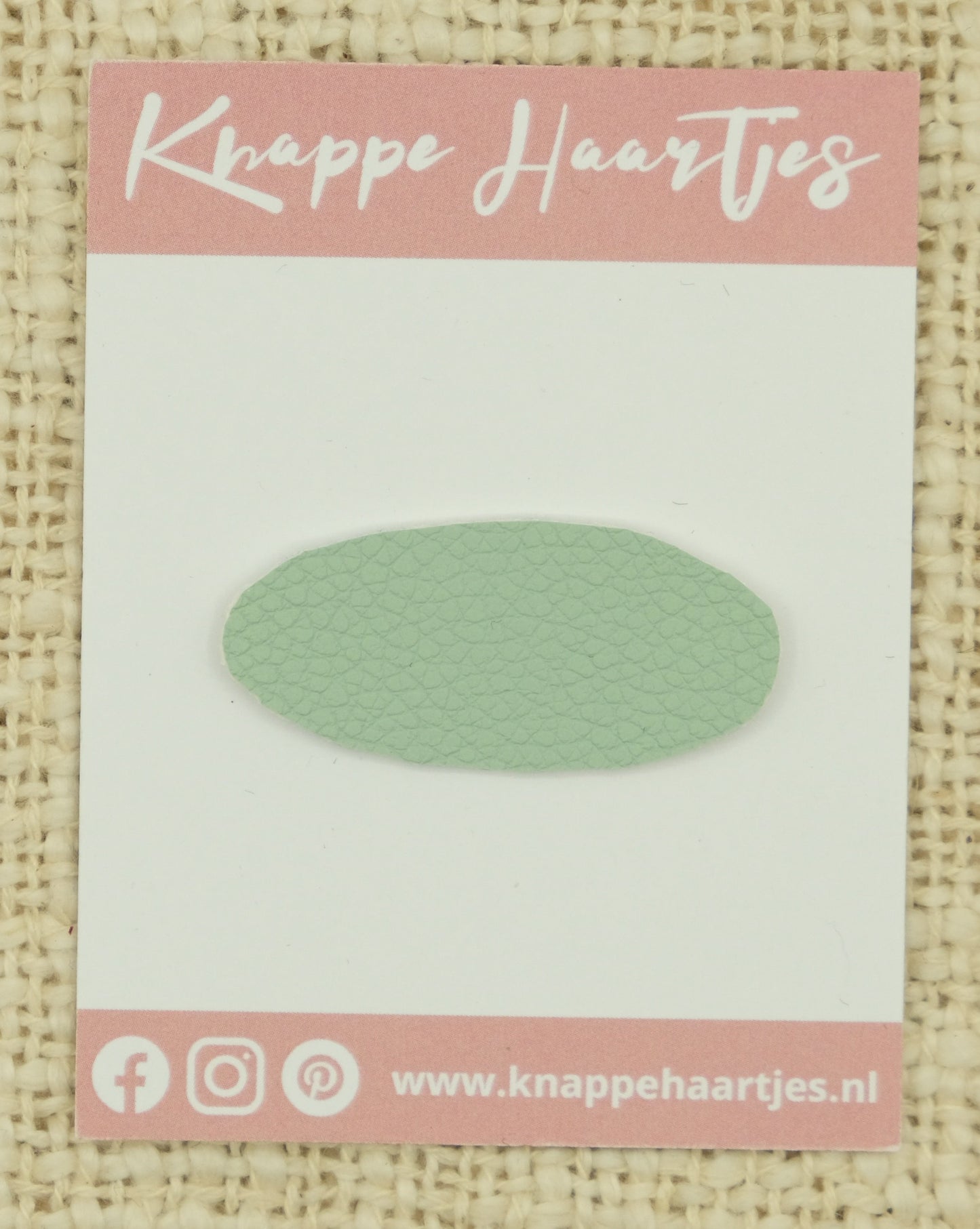 Ovaal mint groen leer