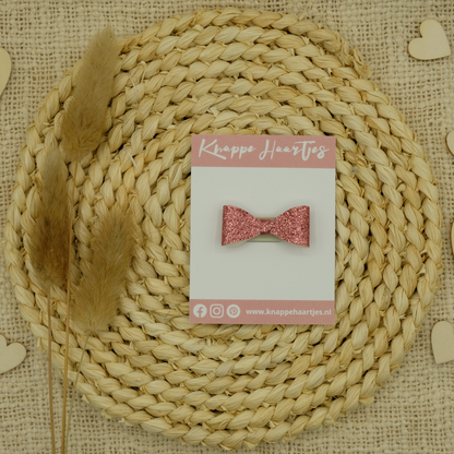 Haarstrikje roze glitter fijn