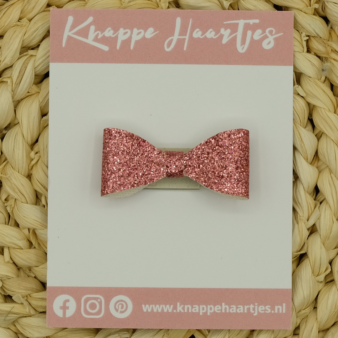 Haarstrikje roze glitter fijn