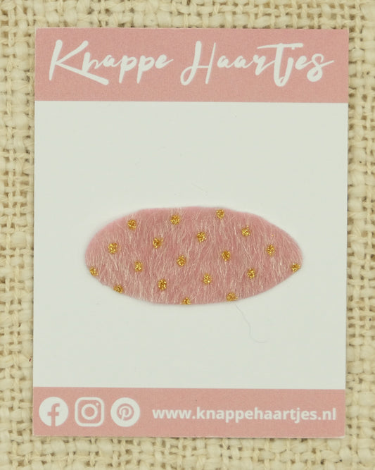 Ovaal roze vacht met gouden spikkel